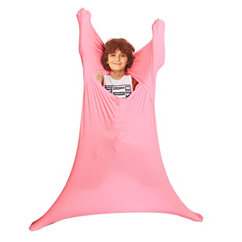 Alnkids Dynamic Movement Sensory Body Sock - Updated Version (Pink, Medium)