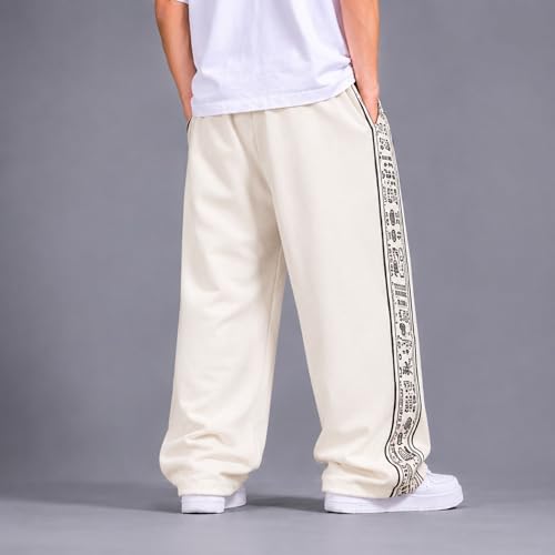 Image of Men Baggy Printed Track Pant | Loose Fit Casual Lower for Men | Everyday Wear