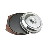 Plaque pour steak au barbecue : la surface de cuisson ronde peut accueillir steak, légumes, poulet, crevettes ou poisson, plaques en fonte pour steak