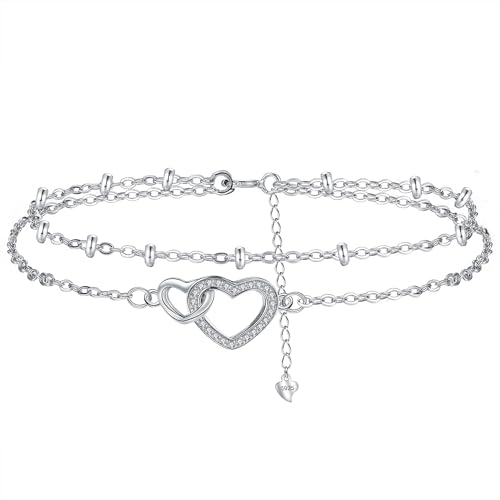 Tobilleras Plata de Ley 925 para Mujer Pulseras de Tobilleras Ver...