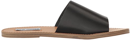 Steve Madden Women's Grace Flat Sandal, Black Leather, 8 M Us #TOP5