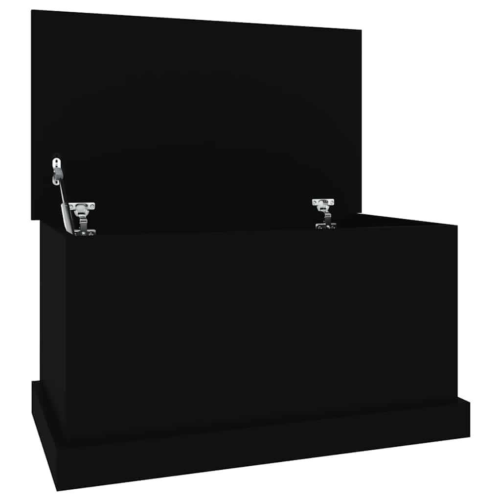Baúl negro 70 x 40 x 38 cm, caja de almacenamiento con tapa de madera, caja de almacenamiento versátil y mesa de café para salón y pasillo, espacio de almacenamiento robusto para mantas y