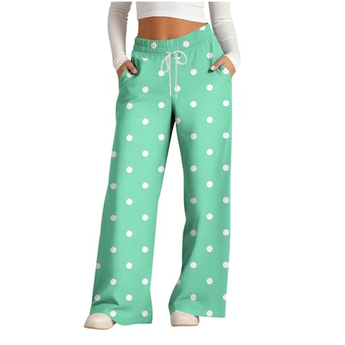 Wide Leg Joggers for Women Graphic Print Casual Fashion Y2k Preppy Cute Comfy Sweatpants 2025 Fashion Pants Mint Green