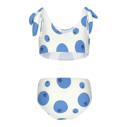 Girls Cute Blueberry Fruits Pattern Swimsuit Two Pieces Bikini Set Bathing Suits Swimwear Crop Top Swimsuit Set2