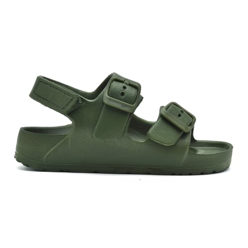 Image of Toddler Sandals Dual-sized Adjustable Buckle Boys & Girls | Non-Slip Easy On /Off,EVA Flat Open Toe Lightweight Summer Sandals - Perfect for Beach, Pool or Playground, Toddler Little Kid