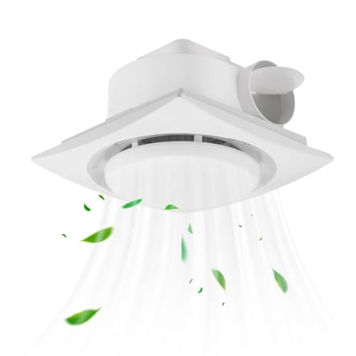 Ventilador Extractor para Baño Redondo de Techo, Panel de 9,76 pulgadas con Luz LED Ajustable (3000K/4000K/6000K), 110 CFM y 1,0 sones, Montaje en Techo para Abertura Estándar de 8,2 x 8,2 pulgadas miniatura 1
