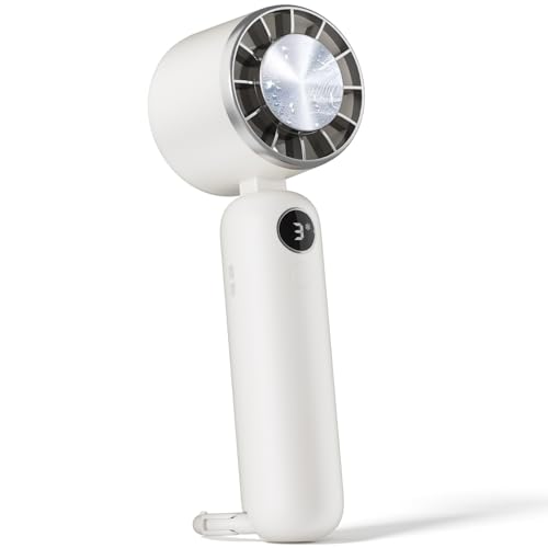 【2025新登場 瞬間冷却】SHISHAMO ハンディファン 冷却プレート付き 携帯扇風機 5000mAh大容量電池 長時間連続使用 3段階風量調節 強風 静音 LEDディスプレイ 手持ち/首掛け/卓上扇風機 ミニファン ハンディ扇風機 熱中症 暑さ対策 カラビナ付き 通勤 通学 アウトドア キャンプ適用 夏のギフト ホワイト