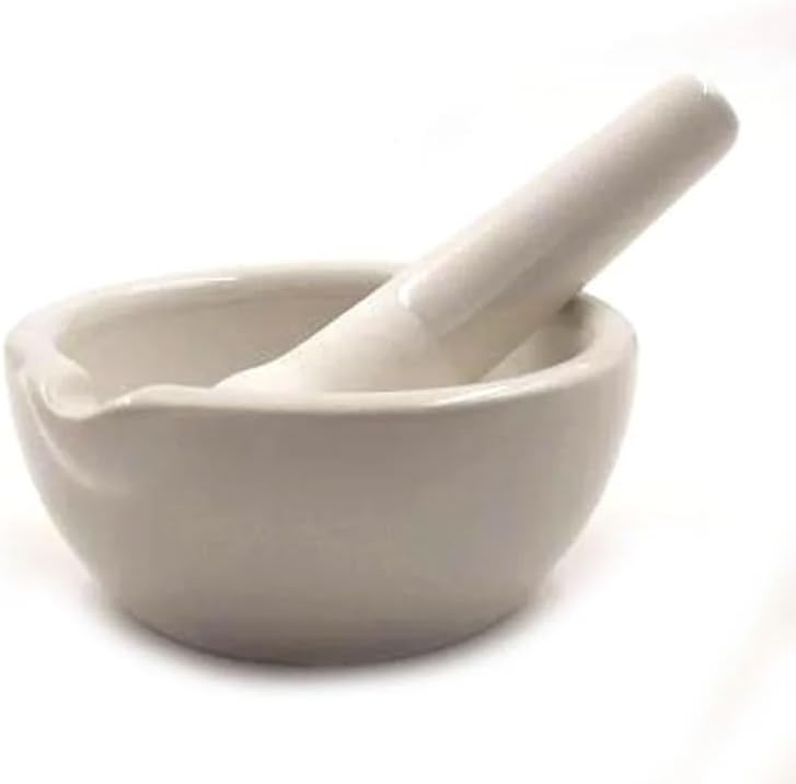 Pestle and Mortar 100mm Porcelain Spice Herb Grinder Mixing Grinding Bowl Crusher Set