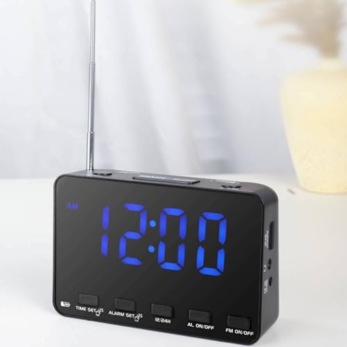 Reloj Despertador con Radio para Dormitorio - Radio para Hogar | Reloj Despertador Multifuncional con FM para Adultos Niños Habitación Mesilla Noche Casa - imagen 8