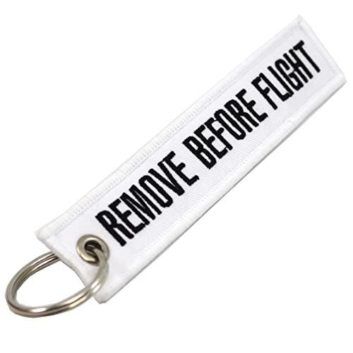 Rotary13B1 Remove Before Flight Key Chain - White