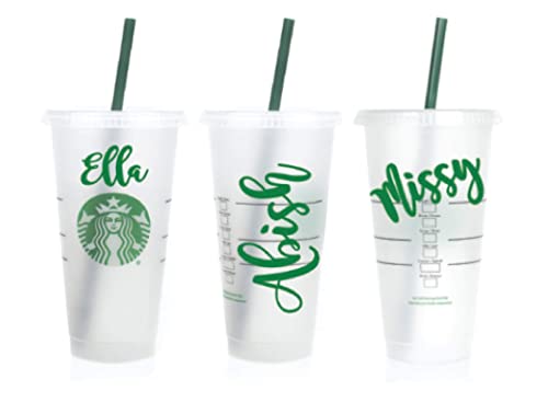 Personalized Authentic SB Reusable 24 oz Coffee Cup Frosted Venti To Go Cup Tumbler Custom Name Great Gift Lid and Straw Included
