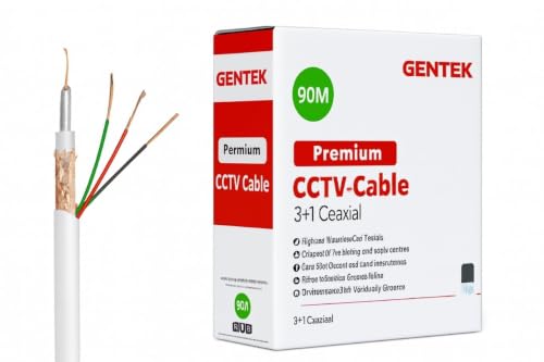 Image of Premium CCTV Cable, 90M, 3+1 Coaxial, Outdoor Security Cable Pack of 1