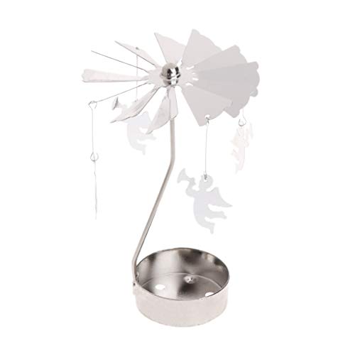 Fogun Giratorio portavelas Ángel, Plata.8u00a0x 13u00a0cm