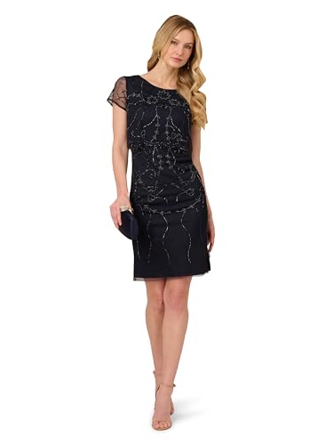 Adrianna Papell Women's Bead Popover Sheath Dress4