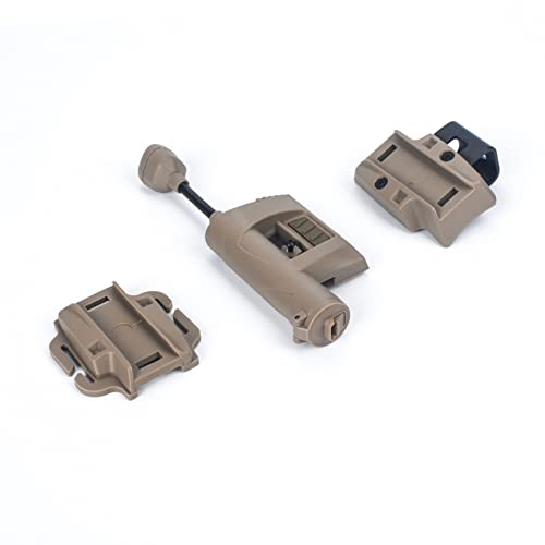 NOBUHIRO Tactical Helmet Light with 2 Helmet Lamp Mounts for Fast/MICH Helmets MOLLE Belt Four-in-One Bendable Survival Signal Lights Illumination Tool for Outdoor Hunting Fishing (Tan)