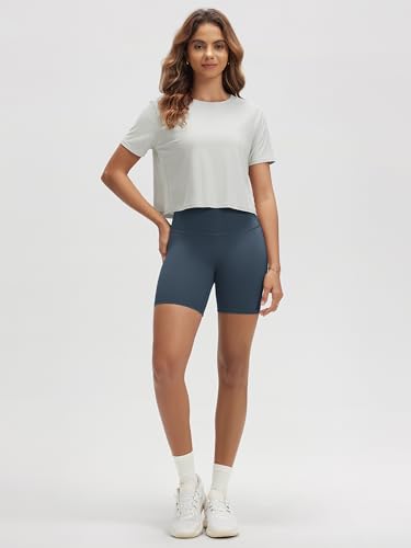 Image of ODODOS Women's Performance Cropped Tee Ultra Soft odSTRATUM Tech Short Sleeve Relaxed Top Crew Neck T-Shirts