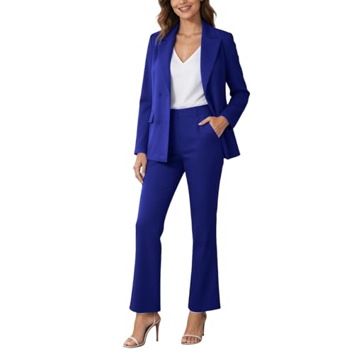 Blazer pantalon femme tenue de bureau et cérémonie combinaison 2 pièces ajustée unie
