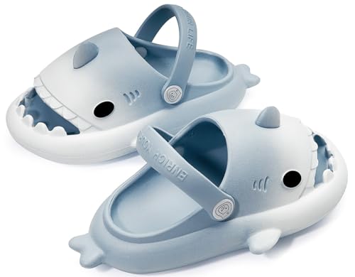 Image of KVbabby Kids Shark Slides Boys Girls Cloud Sandals | Cloud Sandals,Open Toe,Beach Pool Water Shoes,Slip-on,Lightweight,Non-Slip,Soft,Flexible,EVA Slippers