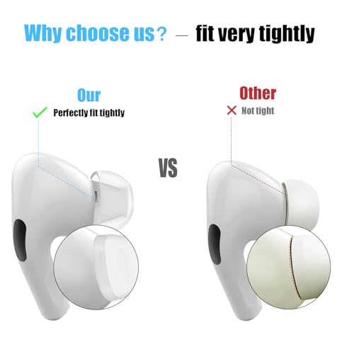 Image of 3 Pairs Replacement Ear Tips for AirPods Pro and 2nd Generation with Noise Reduction Hole, Silicone Ear Tips for AirPods Pro with Portable Storage Box and Fits in Charging Case (S /M /L, Clear)