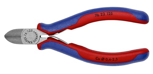 Alicates Knipex 76 22 125 de corte diagonal con mango de plástico azul y rojo 2