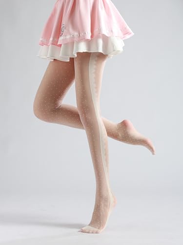 Image of Sahabowi Women Tights, Sheer High Waist Pantyhose, Vintage Control Top Stockings, Siwa7