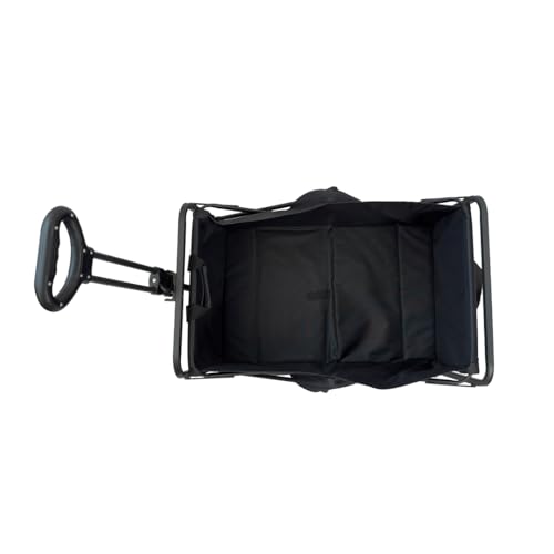 Carrinho de Carga Camping Dobrável Preto – Capacidade 80kg, Ideal para Transporte Pesado, Viagens e