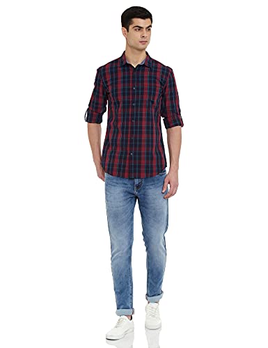 Image of Amazon Brand - Symbol Men's Cotton Checkered Regular Fit Casual Shirt
