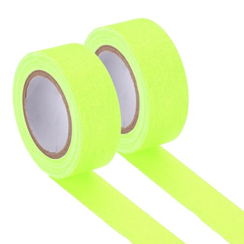 Image of PATIKIL Neon Gaffer Cloth Tape, 0.8 Inch x 32.8 Feet Colored Cotton Glow Tape Markers Fluorescent Blacklight Glow in The Dark Reflect Tape Stickers for Party Decorations, Yellow