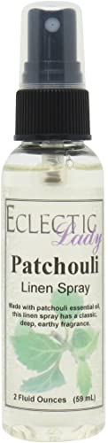 Patchouli Essential Oil Linen Spray, 8 ounces - Eclectic Lady Sheet and Linen Spray - No Artificial Colors, Parabens, or Preservatives - Long-Lasting Scent for Bed, Fabric & Pillow