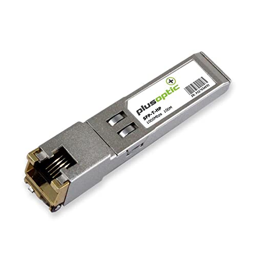 PLUSOPTIC - HP/Aruba compatible (J8177A J8177B J8177C J8177D) 1000Mbps, Copper SFP, 100M Transceiver, RJ-45 Connector for Copper | PlusOptic SFP-T-HP