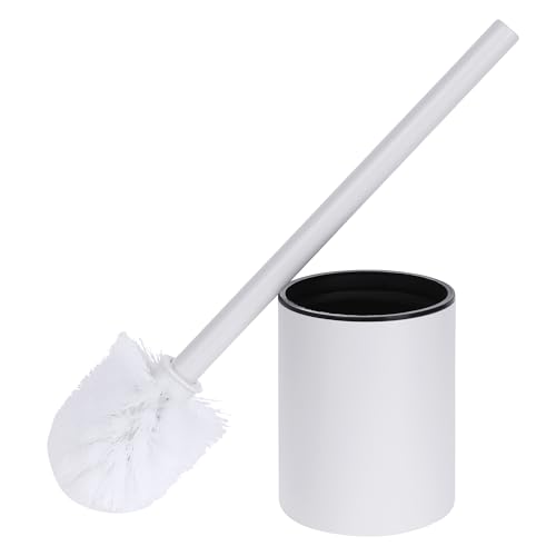 Image of Stainless Steel Toilet Bowl Brush and Holder Wall Mounted Bathroom Essentials Small Scrubber 360 Degree Toilet Brush Head 1 Pack White