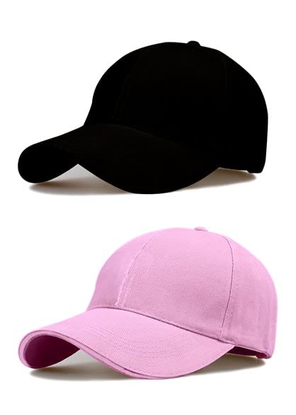 BOLAXSingle and Combo Soft Cotton Plain Adjustable Unisex Cap Quick Drying Sun Hat Protection for Summers Outdoor Activites Sports Baseball Hat for Men and Women (Freesize)