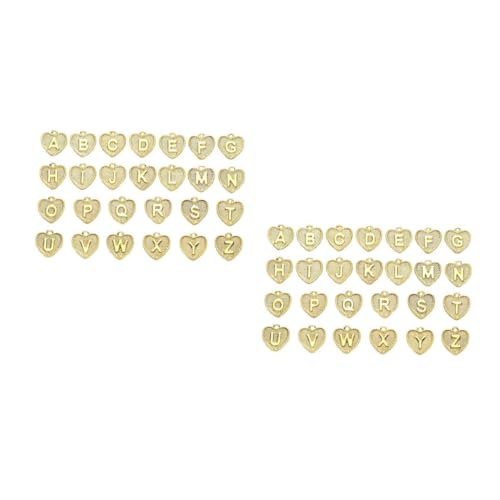 Pendentifs cœur alphabet doré Gadpiparty pour la création de bijoux DIY