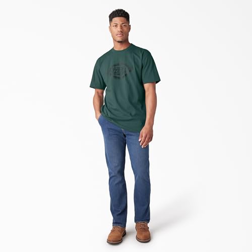 Dickies Men's Short Sleeve Heavyweight Logo T-Shirt, Mallard Green, S - image 4