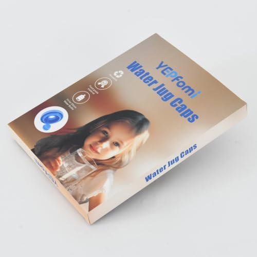 (5 PACK) YEPfomi Reusable 5 Gallon Water Jug Caps, Food Grade Silicone Replacement Bucket Lid for 2/3/4/5 Gallon Bottle 55mm Standard Tops Water Bottle and Water Dispenser