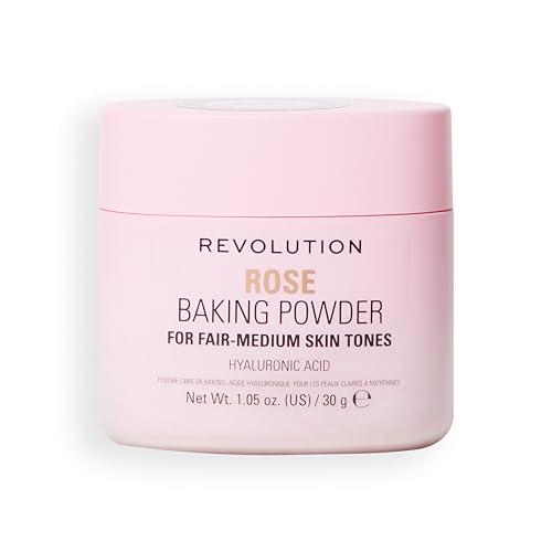 Revolution Loose Baking Powder Makeup Setting Powder for a Luminous Finish Absorbs Shine & Excess Oils Vegan & Cruelty-Free 30g Rose