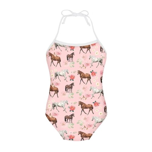 Image of ELEQIN Cartoon Animal Cute Girls One Piece Swimsuit Adjustable Swimwear for 3Y-10Y