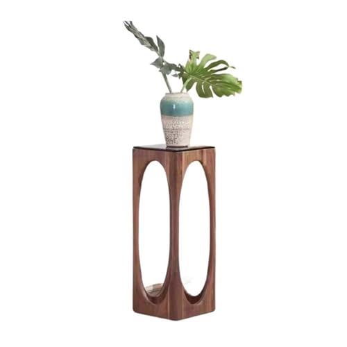 yixinzi-2024 Pedestal de Bonsai Estantería de Flores de mármol y Nogal Negro for Sala de Estar, Ideal for Plantas de Interior. Soporte para Plantas(Grande)