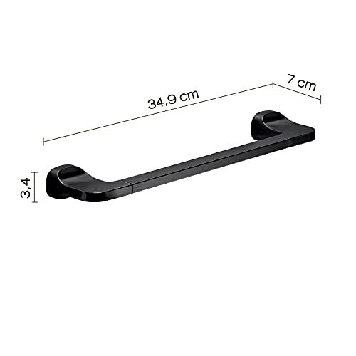 Gedy Krabi Towel Holder CM.35, Black, Components Made of Stainless Steel and Cromall, 2 Year Warranty - Image 2