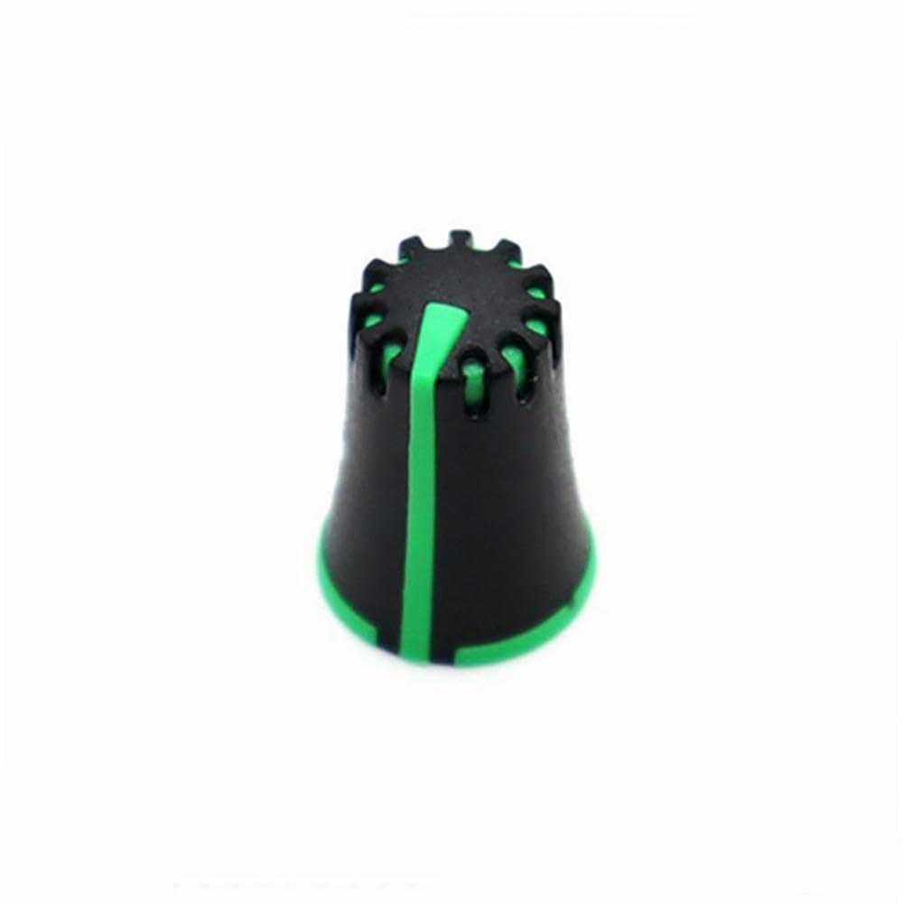 Lot De 5 Boutons Poussoirs Noirs à Bande Verte 6mm Pour Table De Mixage - Référence HJ-117