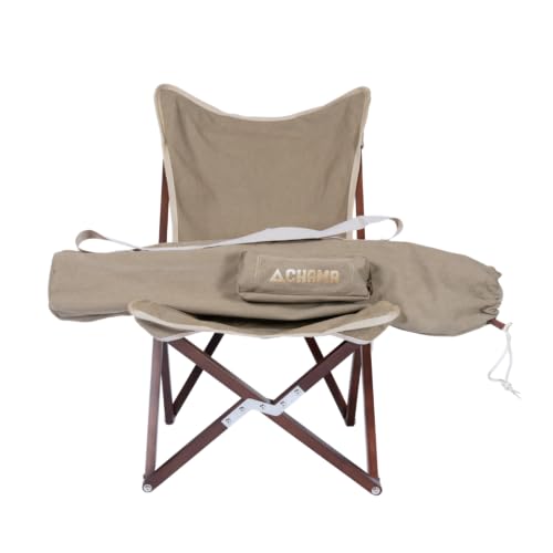 CHAMA Vaquero Heritage Camping Chair, Dark Hardwood and...