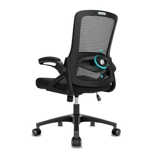 Durrafy Office Chair Ergonomic Desk Chair, With Adjustable Armrests and Lumbar Support, Height Adjustable, Mesh Computer Chair for Home/Office, Black