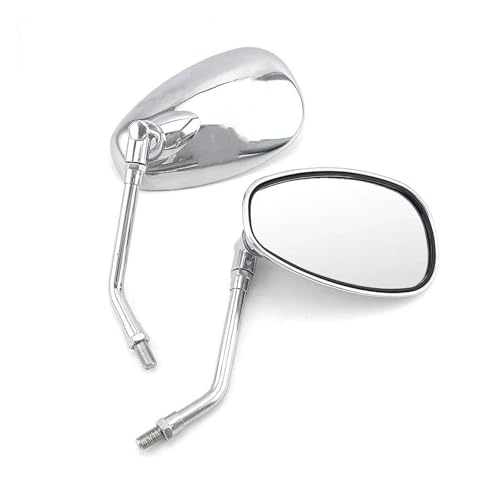 Rétroviseurs moto universels 10mm chrome pour accessoires racing
