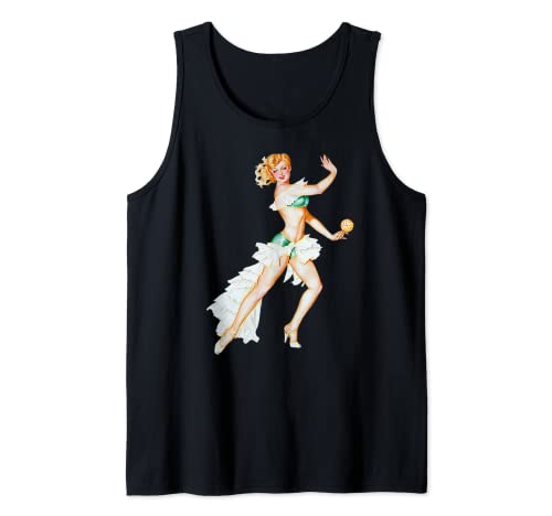 Maracas Dancer Vintage Pin Up Girl-WWII Pinup Girl Art Camiseta sin Mangas