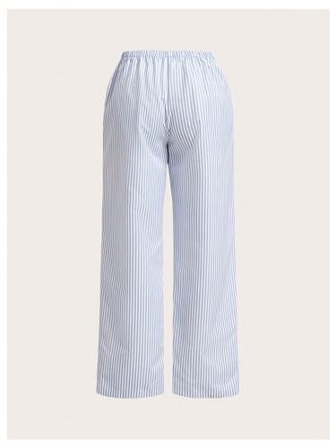 GORGLITTER Women's Striped Boxer Pants High Waisted Wide Leg Drawstring Causal Lounge Pajama Trousers2