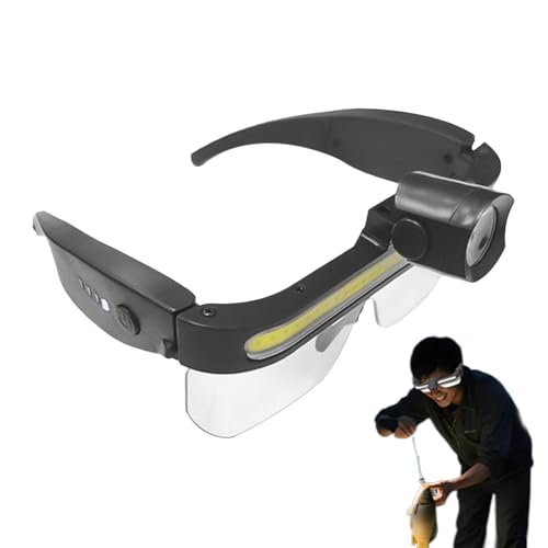Nudorpn Gafas de Seguridad con Luces LED,Lentes De Trabajo Con 2 Modos - Gafas Para Reparación De Automóviles,Para Trabajo Hombres Mujeres Construcción Laboratorio Reparación De Auto Tareas Bajo El