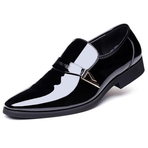Dress Shoes for Men Men's Slip-On PU Leather Dress Shoes Formal Glitter Moccasins with Pointed Toe - Main Image
