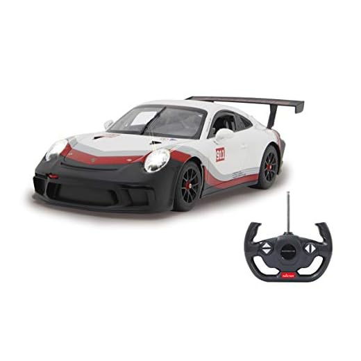 Jamara 405153 - Porsche 911 GT3 Cup 1:14 weiß 27MHz - RC Auto, offiziell lizenziert, ca 1 Std fahren, 9 Km/h, perfekt nachgebildete Details, detaillierter Innenraum, hochwertige Verarbeitung,LED Licht