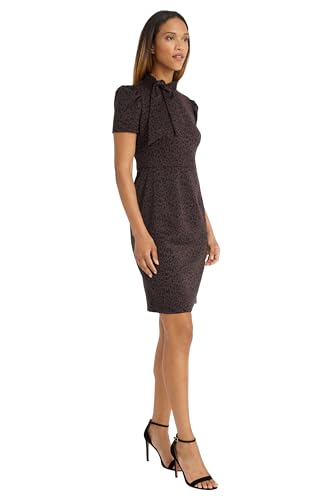 Maggy London Women's Elegant Ruched Midi Cap Sleeve Boat Neck-Slim-Fitting Cocktail Dress2