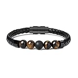 Urnen Armband Für Asche - Kremation Schmuck Lava Stein Urne Armband für Asche für Frauen Männer Chakra Healing Balancing Echtes Leder Memorial Armbänder